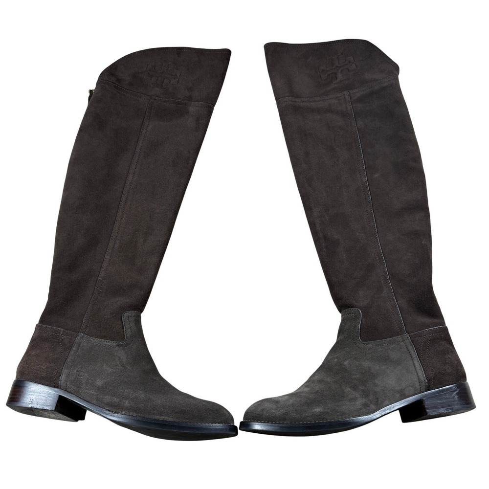 Tory Burch Brown Suede Over The Knee Boots Low Block Heel Size 8M
